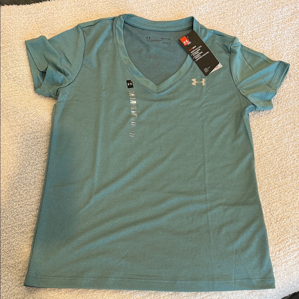 Under Armour Women's Teal V-Neck Short Sleeve Performance Tee
